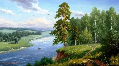 Лес тянется вдоль реки и очень живописный