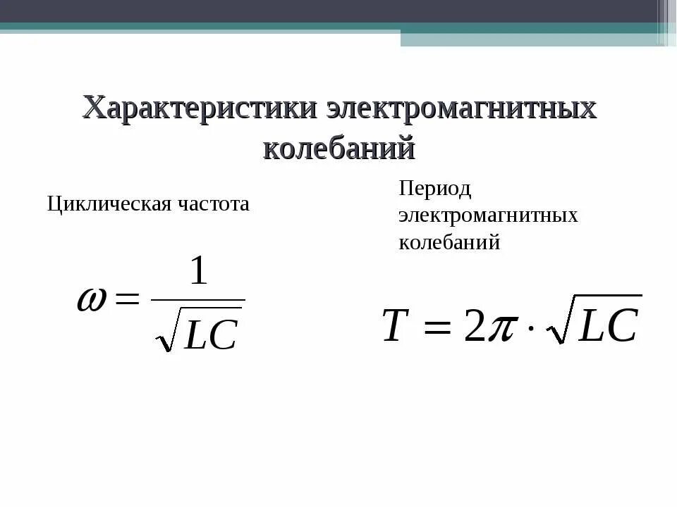 перио электромашнитных коле. формула частоты электромагнитных колебаний. период электромагнитных колебаний формула. электромагнит колебания формулы. колебательный контур формулы.