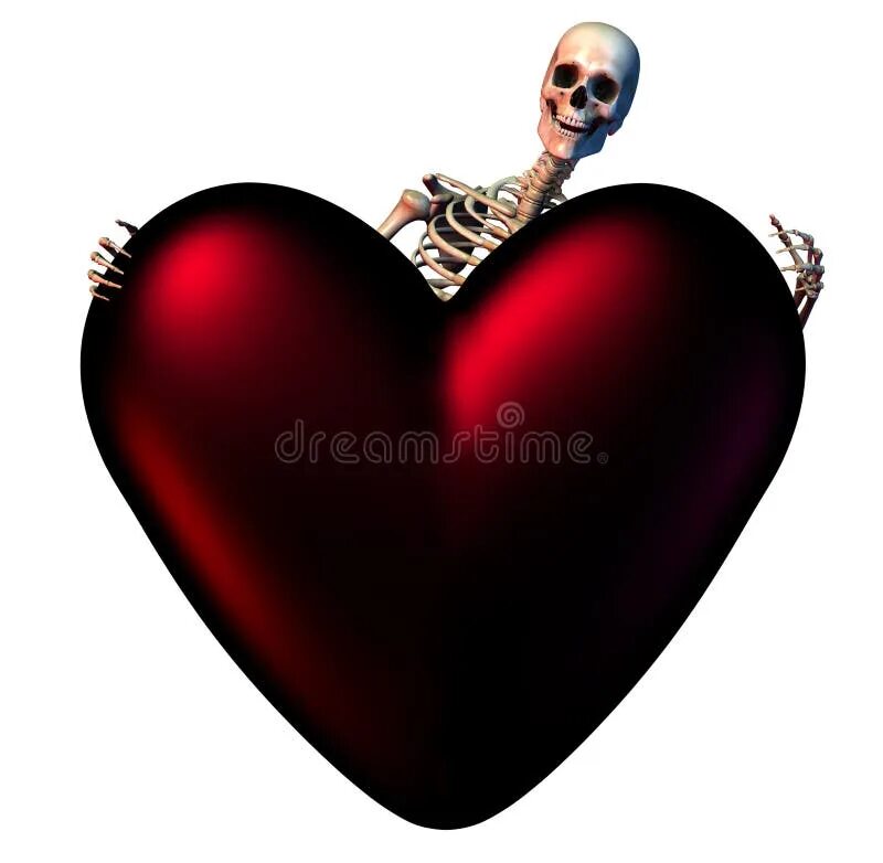 Злое сердце. Скелет сердечко. Готическое сердце.