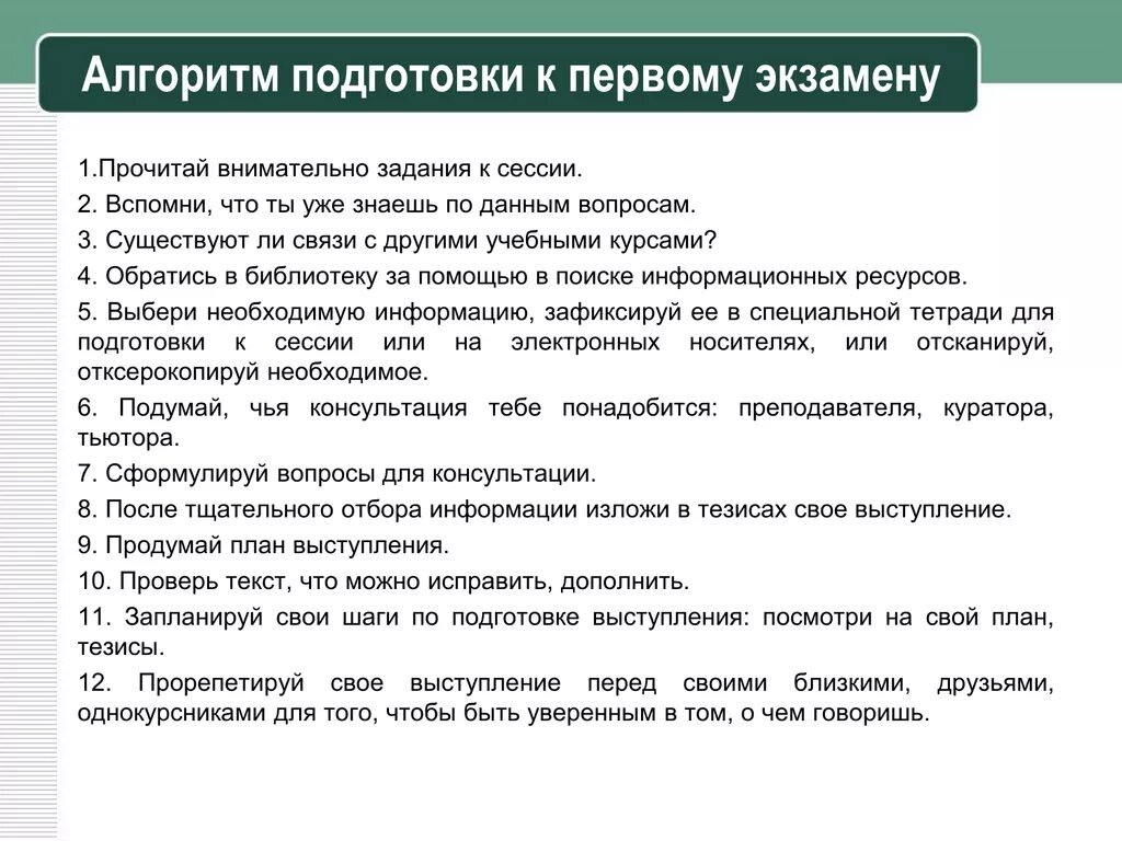 Организация подготовки к экзаменам. Алгоритм подготовки к экзамену. Схема подготовки к экзамену. Рекомендации студентам по подготовке к экзаменам. План подготовки к экзаменам.