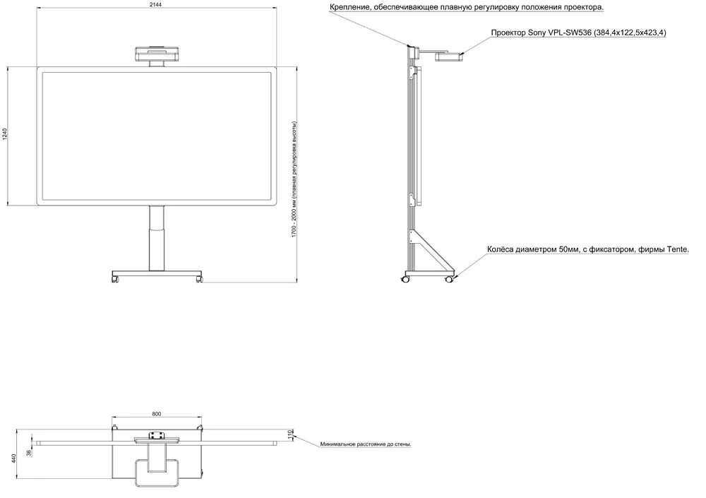 на рисунке изображены проектор и настольная