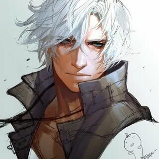 White hair male art