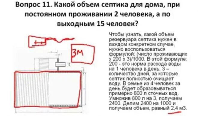 Объем септика для семьи из 3 человек. Расчет объема септика. Расчет объема емкостей септика. Септик расчет объема для дома. Какой объем септика