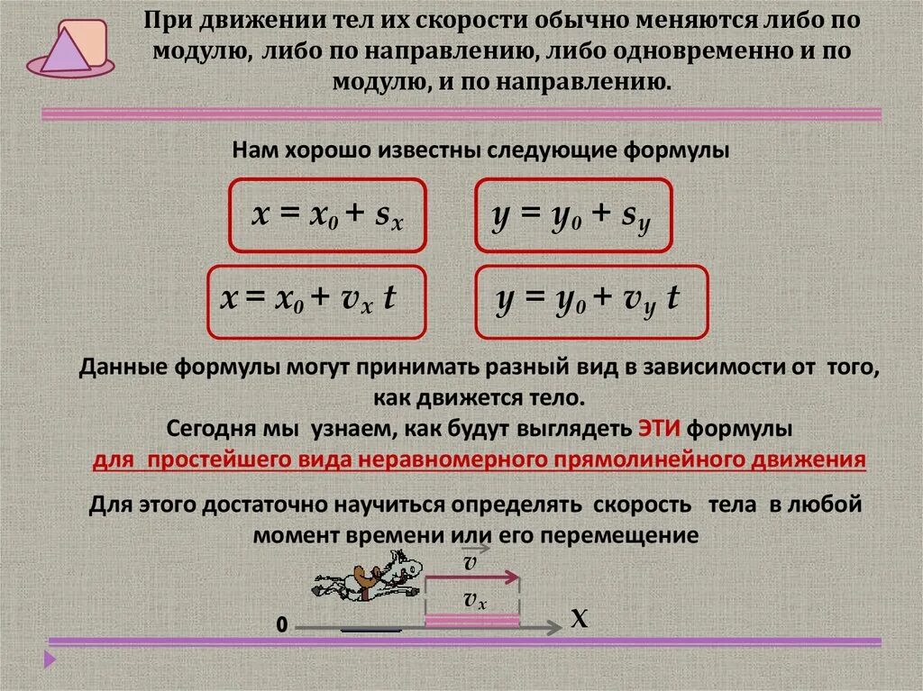 Движение с изменяющейся скоростью. Начальная скорость формула через ускорение. Направление начальной скорости как найти. Ускорение при равноускоренном движении. Формула нахождения скорости от ускорения.