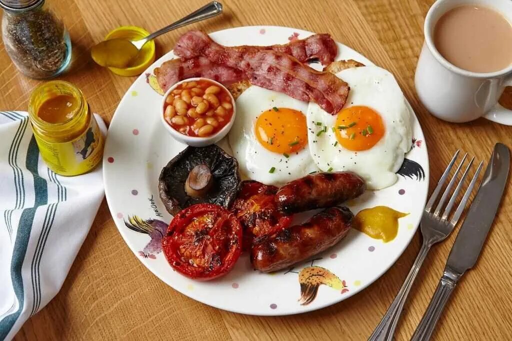 Традиционная английская кухня. Бритиш Брекфаст. Английский завтрак Британия. Завтрак великобританцев. Классический английский завтрак.
