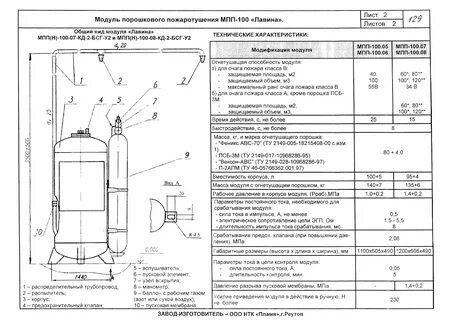 Периодичность технического обслуживания модулей порошкового пожаротушения