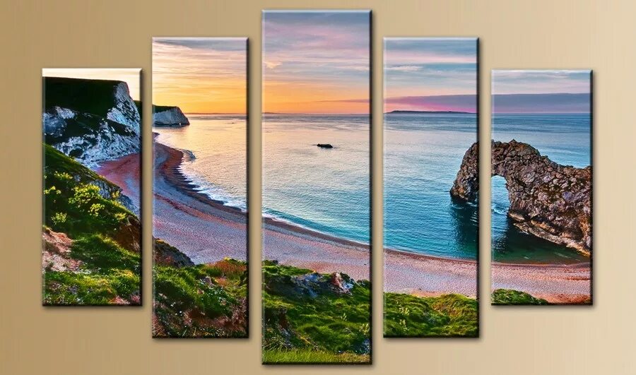 5 картин. Модульная картина вид на море. Картина тройная море. Модульная картина город, море. Модульная картина горы и океан.