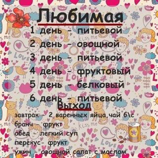 Любимая диета 7 дней сколько уходит кг