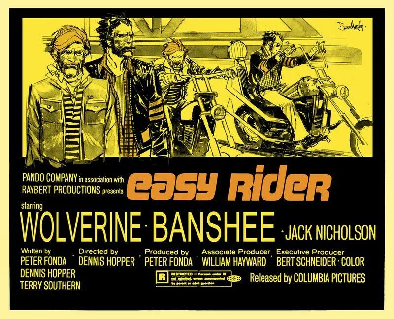 Easy Rider 1969 Art. Easy Rider Fan Art. Sean Murphy Art.