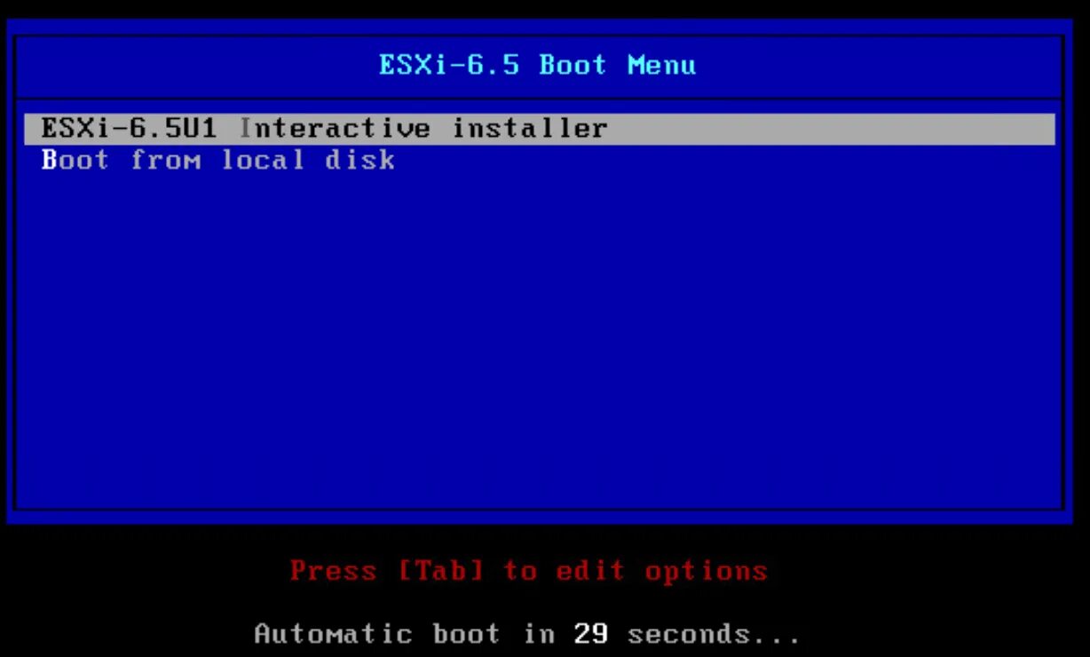 Installation menu
