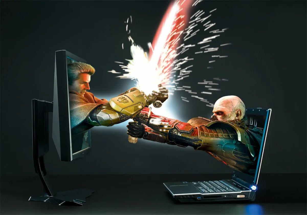 Реклама игр в интернете. Креативный монитор. Игры на компьютер. Компьютерная Графика. Креативный ноутбук.