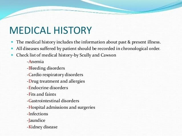 Patients history. Case History of a Patient. Medical Case History. Case Histories. Taking a History.