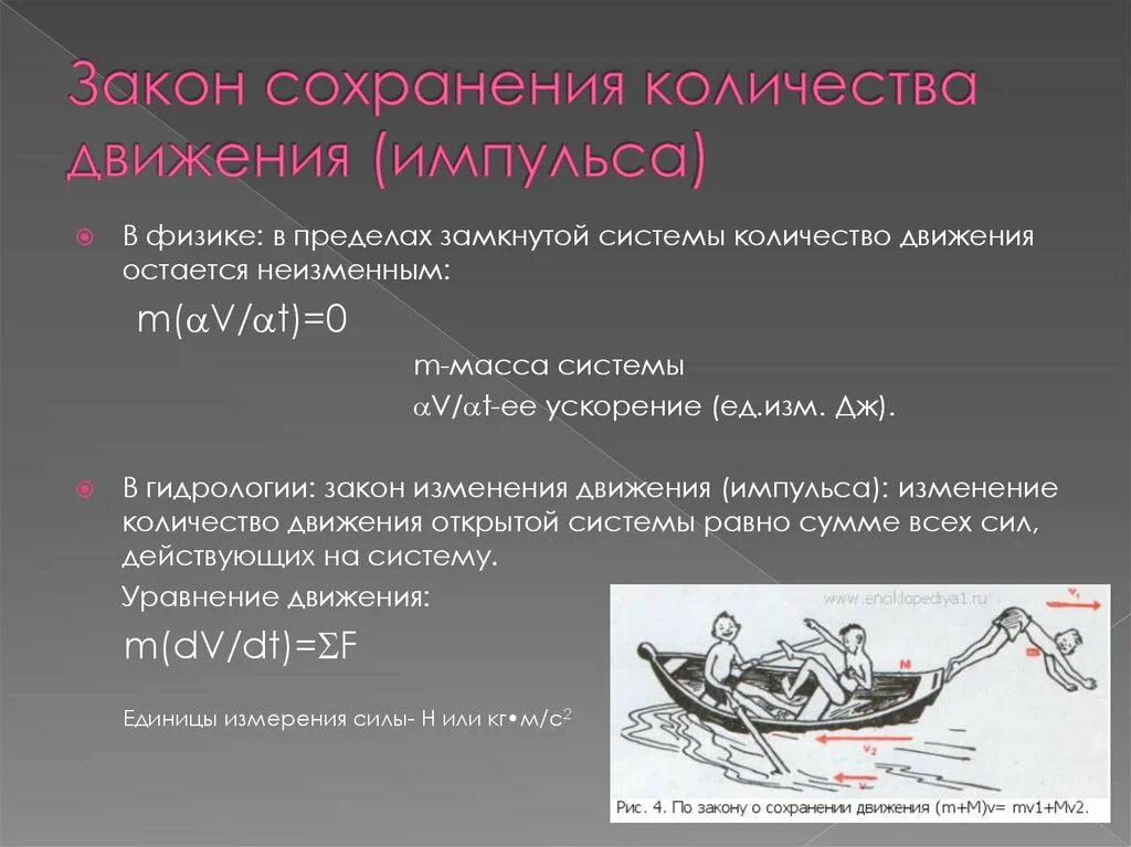 Фз о движении первых. Закон сохранения количества движения. Закон сохранения количества движения системы. Закон сохранения импульса количества движения. Количество движения закон сохранения количества движения.