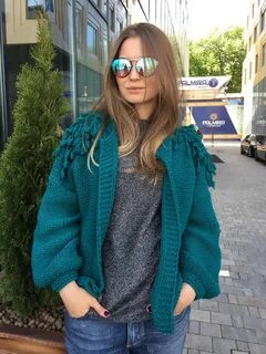 Вязаный бомбер