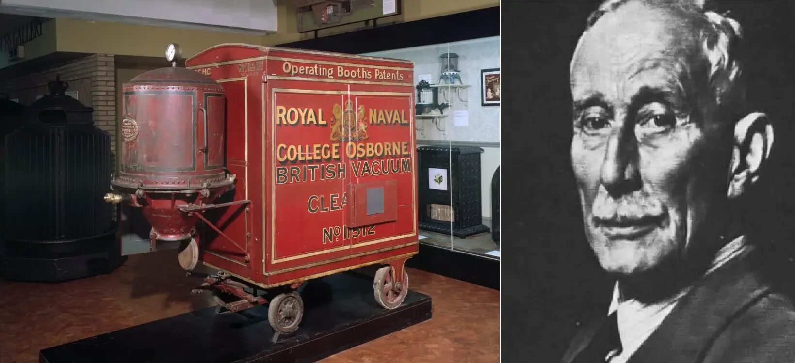 первый пылесос хьюберт сесил. пылесос 1907 год. айвз макгаффни пылесос. первый пылесос сесил бут. кто изобрел пылесос.