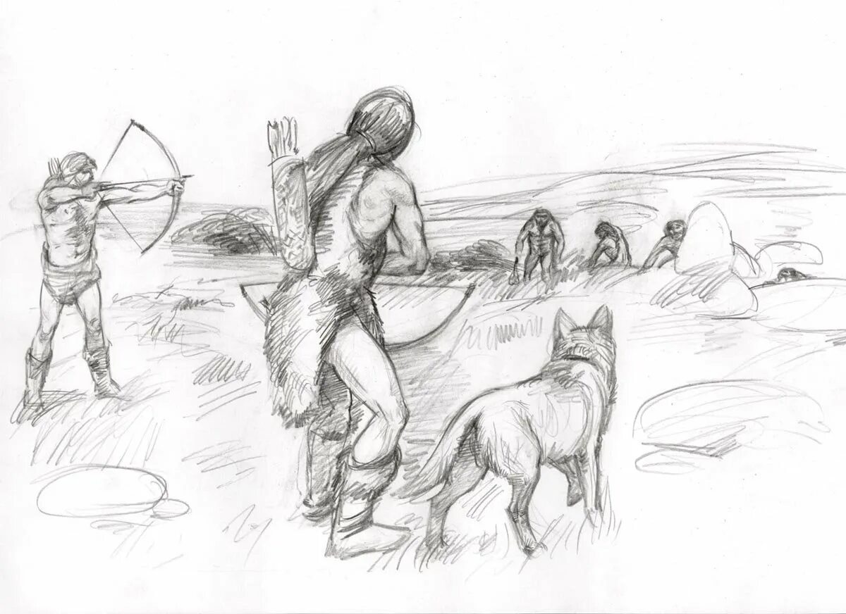 Изображение первобытного человека рисунок. Исторические картины карандашом. рисунок на тему первобытные люди. древний человек рисунок карандашом. первобытные люди карандашом.