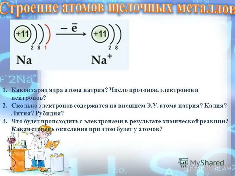 Атом фтора содержит электронов