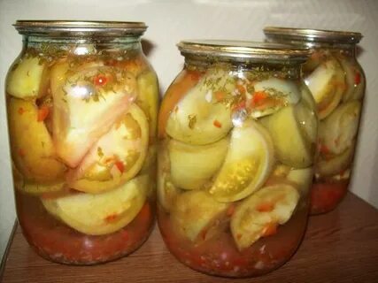 Маринованные зеленые помидоры дольками