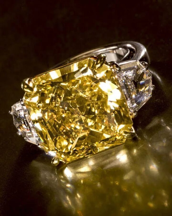 3.90Ct Cushion Yellow Citrine Engagement Lab Created Ring 14k White Gold Finish.