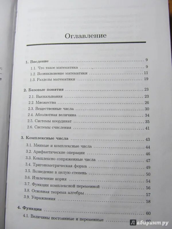 Программа введение в математику. Программа введение в математику