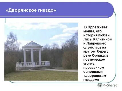 Смысл названия дворянское гнездо