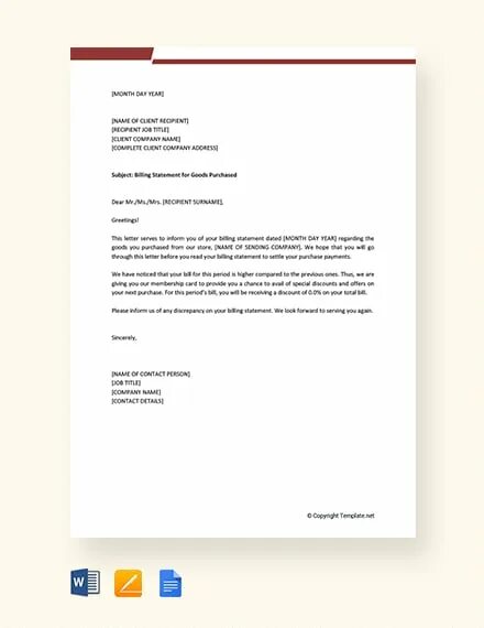 Statement letters. Statement letters
