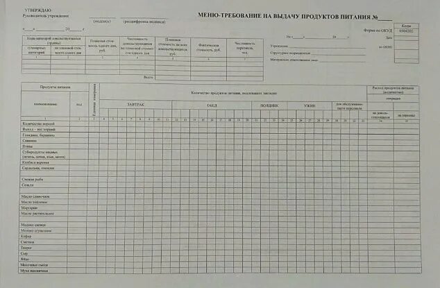 Меню требование в excel. Меню требования на выдачу продуктов питания в школе 0504201. форма 0504202 меню-требование на выдачу продуктов питания. меню -требование на выдачу продуктов питания в доу. меню-требование на выдачу продуктов питания в школе № 299.