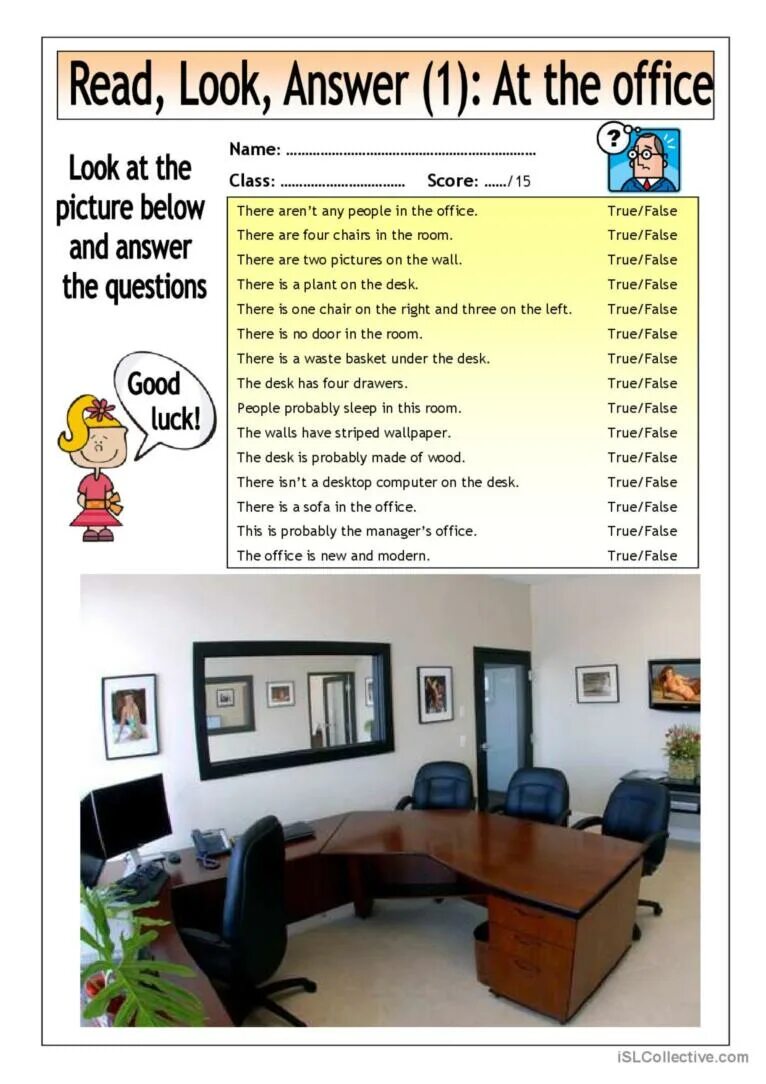 Look read and answer