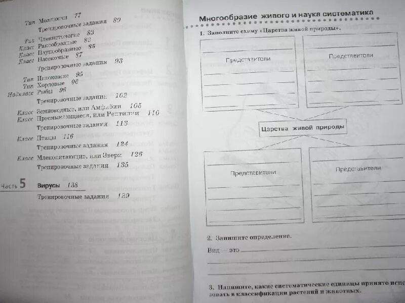 Биология 5 класс рабочая тетрадь разнообразие живой.