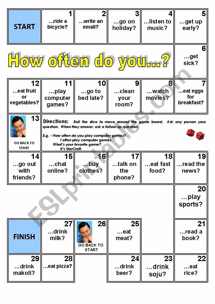They don t often. How often do you board game. how are you board game. present simple board game how often. how often board game for kids.