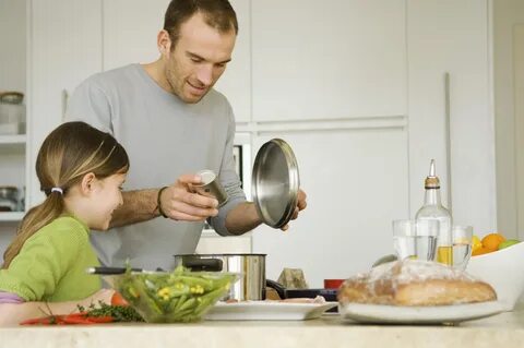 Dad is in the kitchen