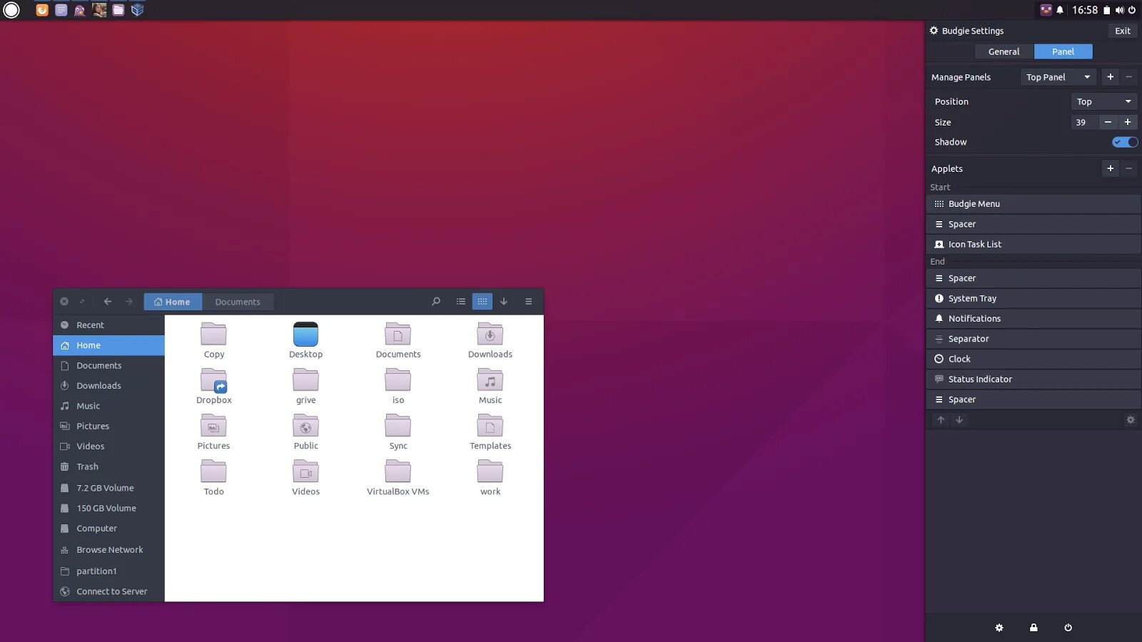 Среды linux. Budgie графическая оболочка. budgie desktop environment. баджи linux. рабочий стол убунту 16.04.