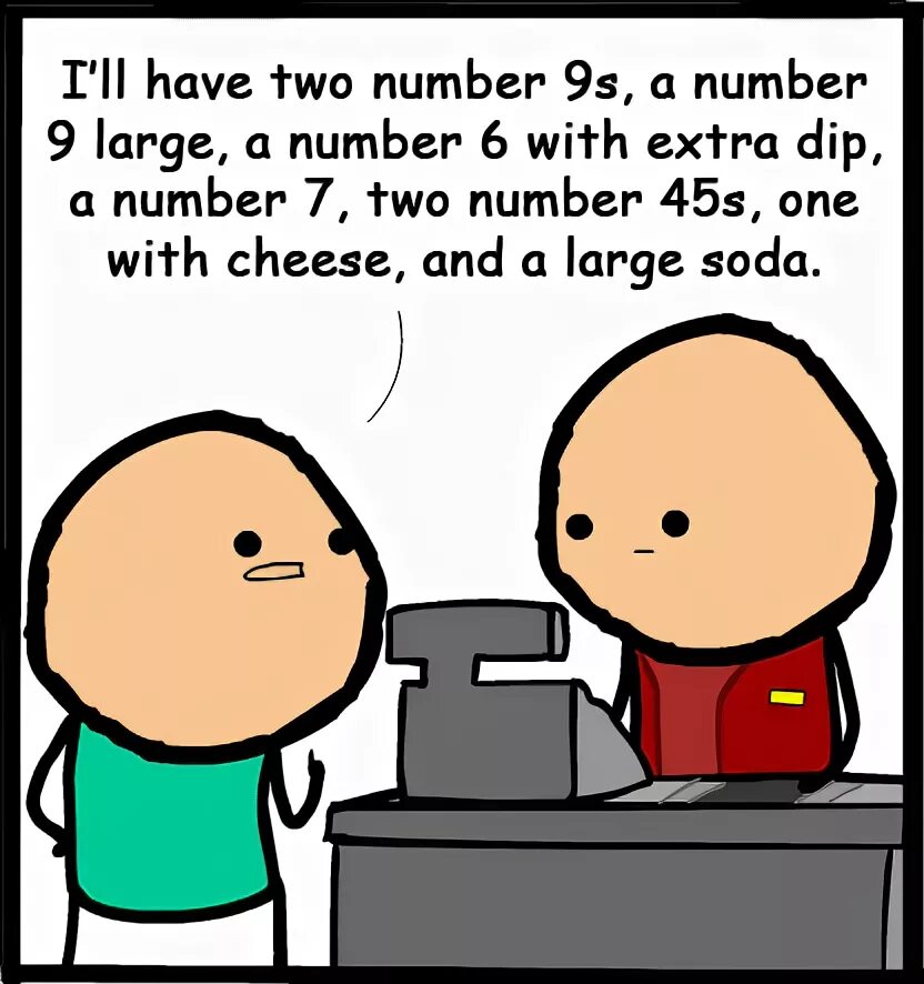 One s a number. 2 Number 9. I have two number Nine. I'll have two number 9s a number 9 large a number 6 with Extra Dip. 2 Number 9 number 9 large.
