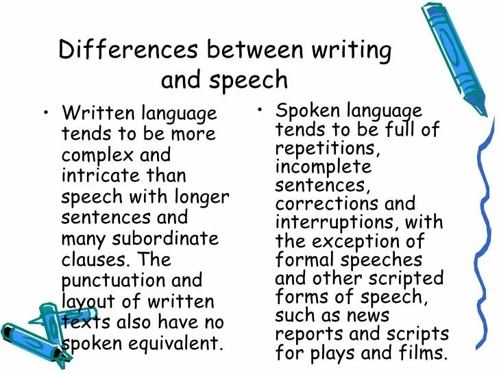 The difference between language and Speech. Language and Speech differences. Written language. Spoken and written language.