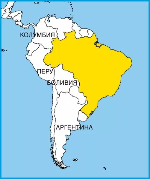 Столица бразилии на политической карте. Бразилия на карте Южной Америки. Границы Бразилии на контурной карте. Столица Бразилии на карте Южной Америки.