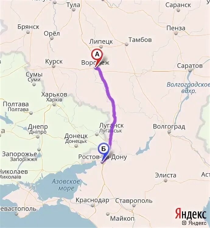 Орел харьков расстояние