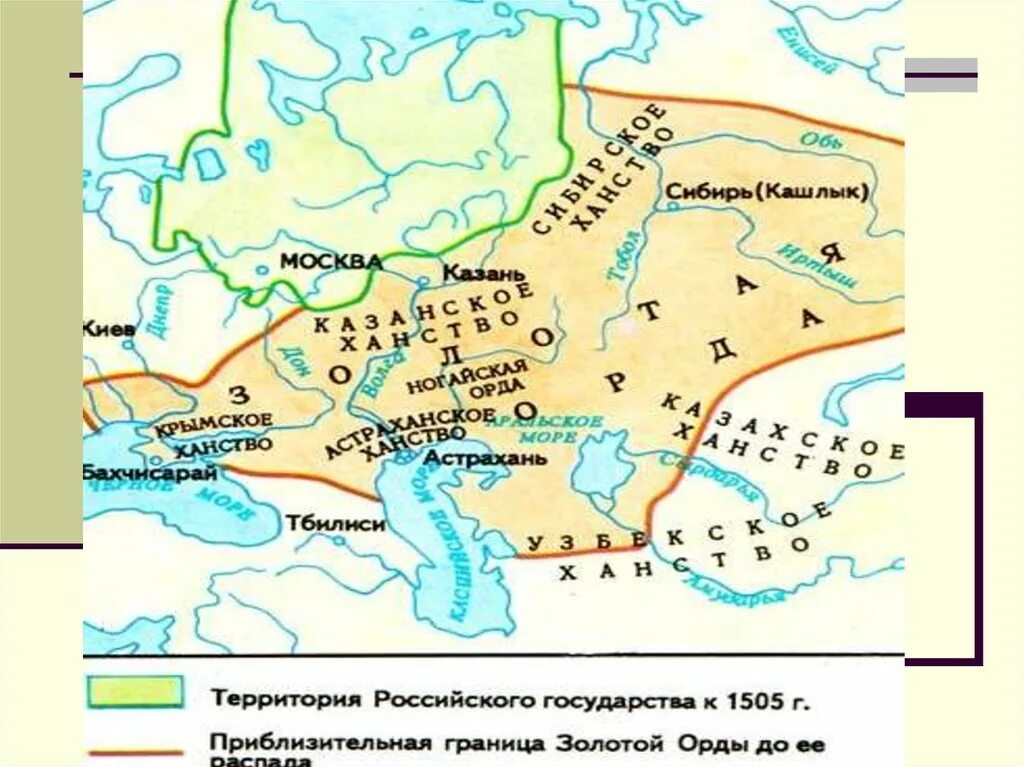 Карта распад золотой орды 6 класс