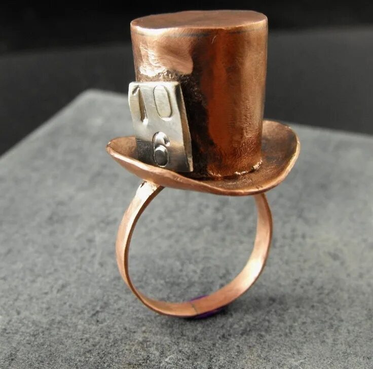 Кольцо шляпа. Медный перстень. Кольцо из меди. Латунное кольцо. Перстень из меди.