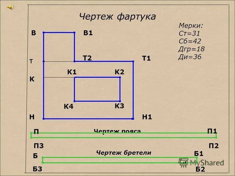 Чертеж фартука 6