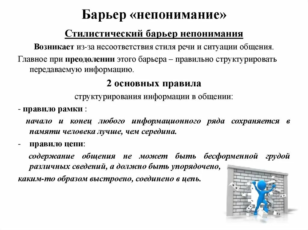 Что такое барьер в соответствии. Стилистический барьер непонимания. барьер непонимания пример. логический барьер коммуникации. барьер общения непонимание.