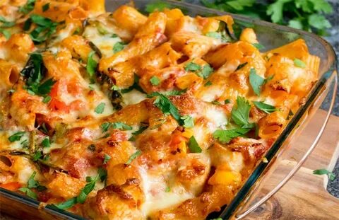 Запеканка из макарон и куриного филе