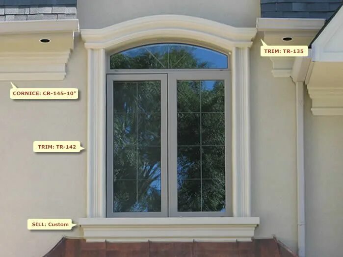Карниз окна снаружи фото Pin by Vanusa Garcia on Tetos Window trim exterior, Victorian exterior, House wi