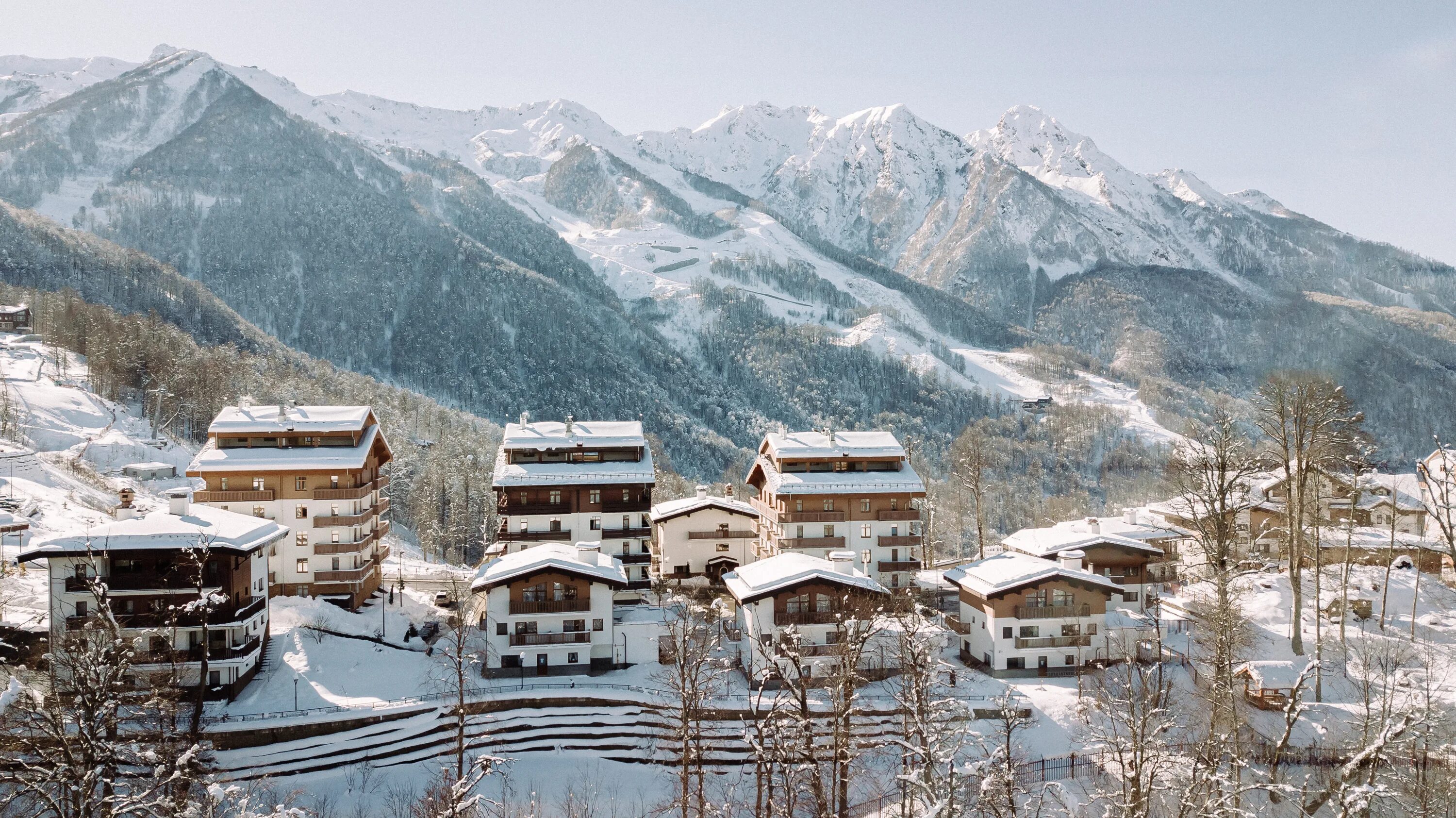 Mountain Village Эсто садок. Красная Поляна Горная Олимпийская деревня.