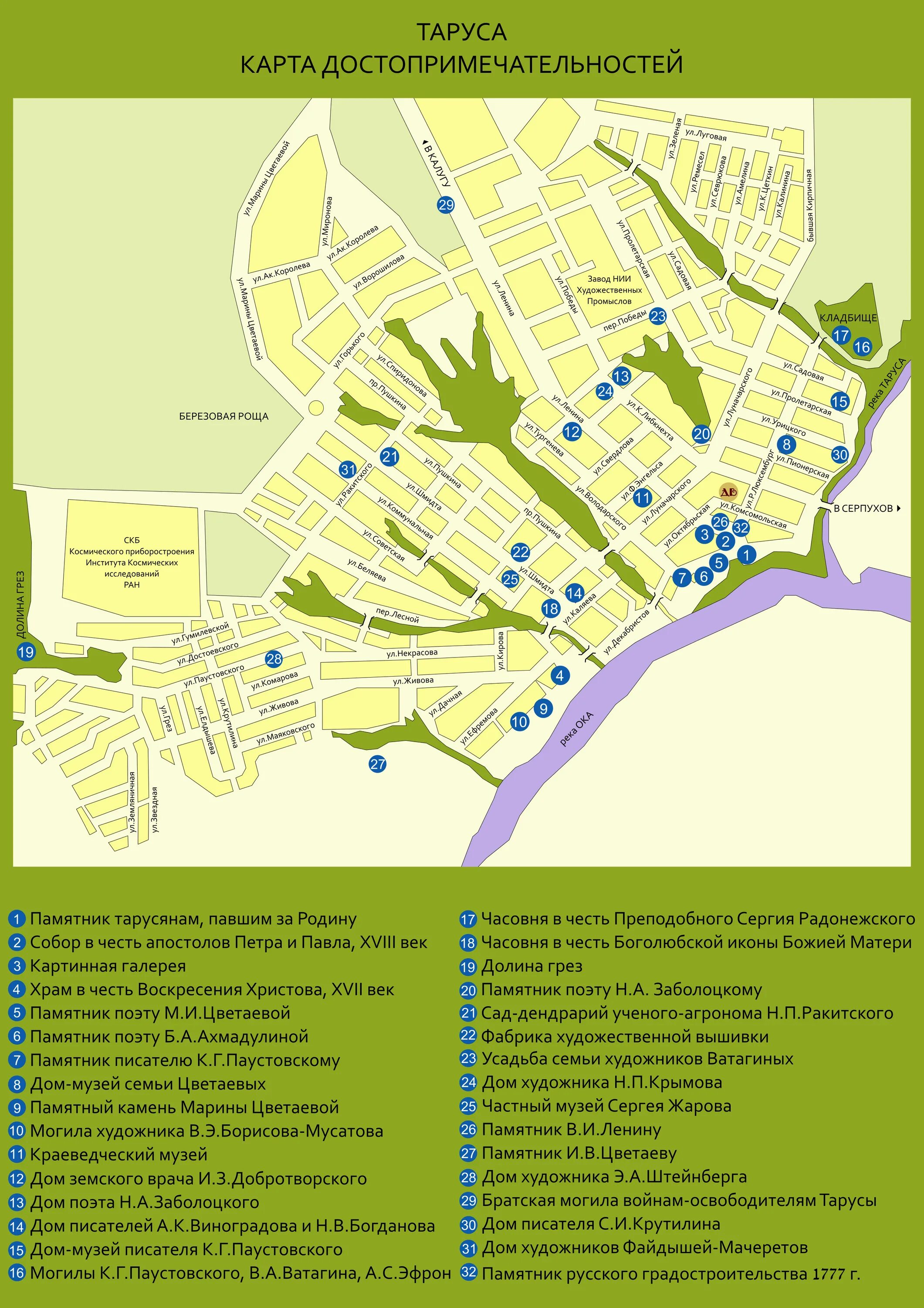 Карта тарусская. Таруса карта города с достопримечательностями. Таруса план города с достопримечательностями. Таруса город на карте. Таруса туристическая карта схема.