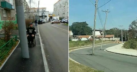 По обе стороны дороги стояли столбы