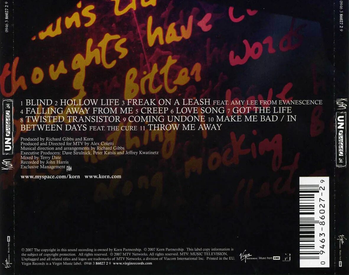 Korn from me. Korn mtv unplugged 2007. korn mtv unplugged. mtv unplugged: korn korn. the cure mtv unplugged.