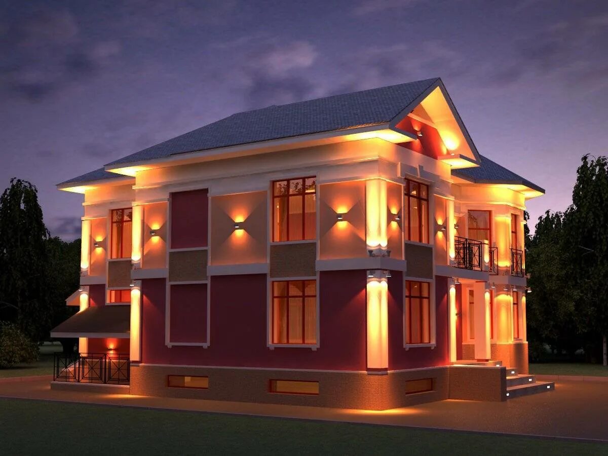 Подсветка фасада дома. Наружное освещение загородного дома. Архитектурная подсветка фасадов. Наружная подсветка фасадов. Освещение фасада.