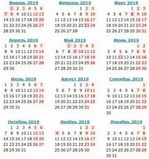 Календарных дней 2019