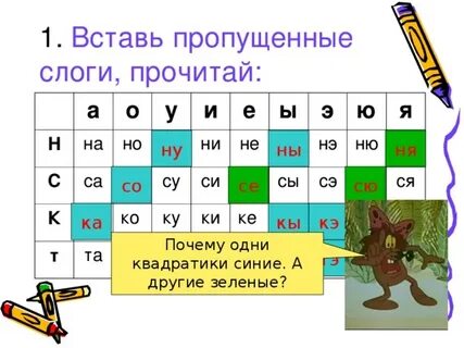 Вставь пропущенные слоги