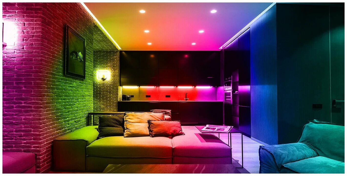 Примеры светодиодов. РГБ подсветка для комнаты.